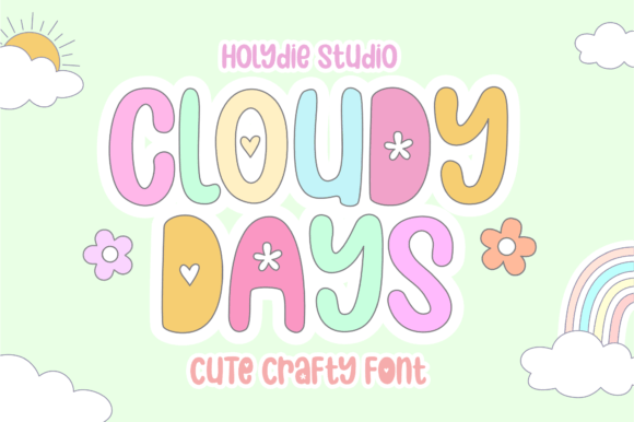 Cloudy Days: A Colorful Display Font for Crafters and Makers