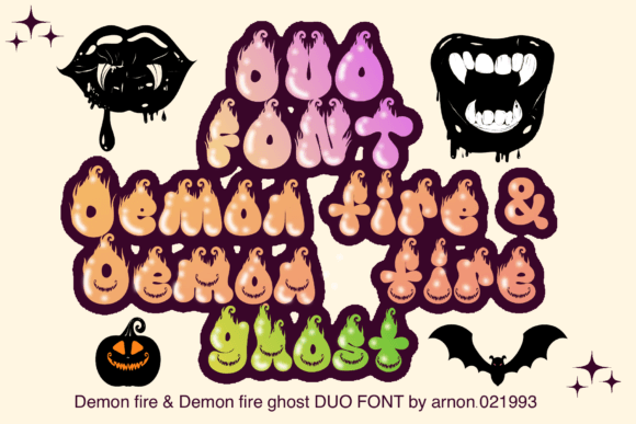 Demon Fire Duo: A Playful Yet Professional Display Font for Halloween-Inspired Branding